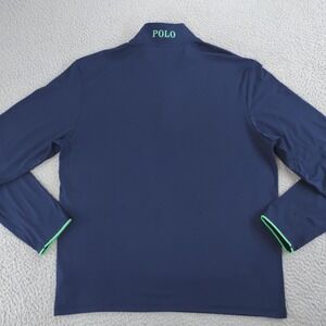 Polo Golf Ralph Lauren Pullover Mens Large Navy Blue Quarter Zip Wicking Stretch